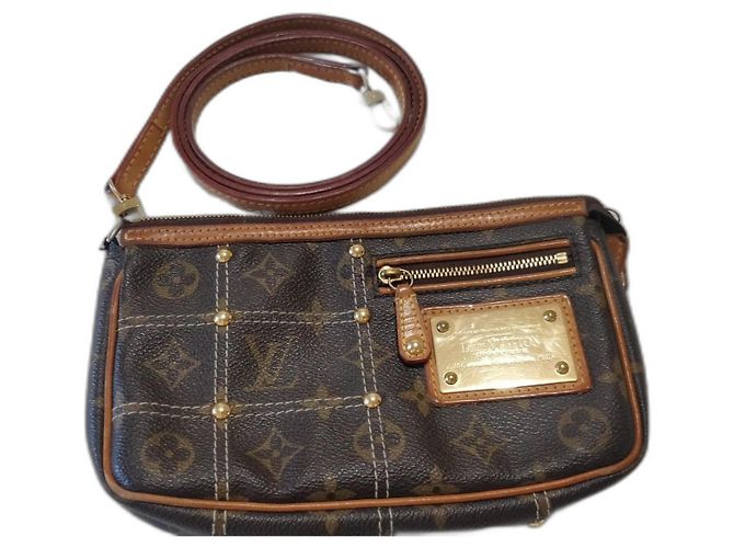Galliera Bolsa transversal Louis Vuitton Marrom de tecido
