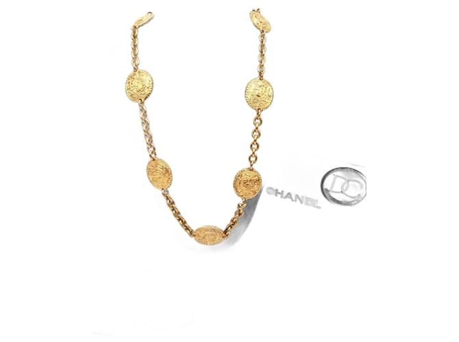 Chanel 1980s Horse Medallion Belt Pendant Necklace 24K gold plated Gold hardware Metal  ref.1106256