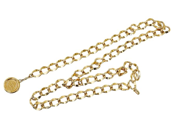 Chanel Gold CC-Medaillon-Gürtel mit Kettengliedern Golden Metall Vergoldet  ref.1106349