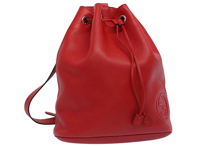 GUCCI Soho Backpack Leather Red 368588 Auth FM2801  ref.1106448