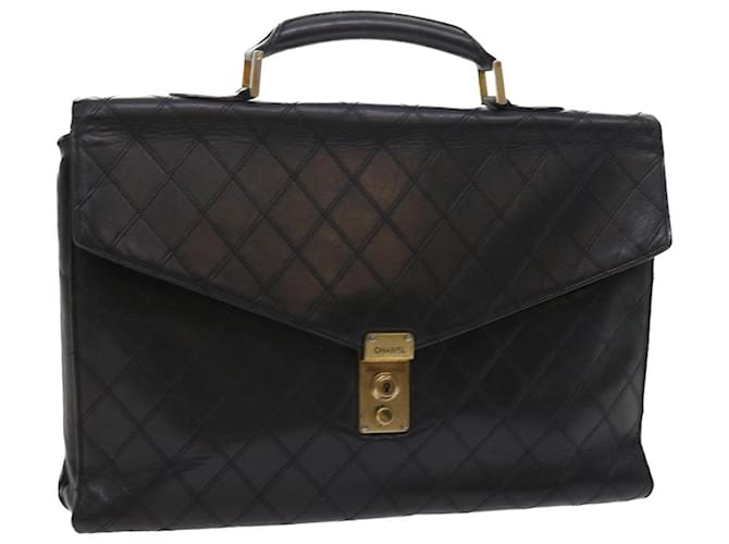 CHANEL Business Bag Leather Black CC Auth bs8910  ref.1106498