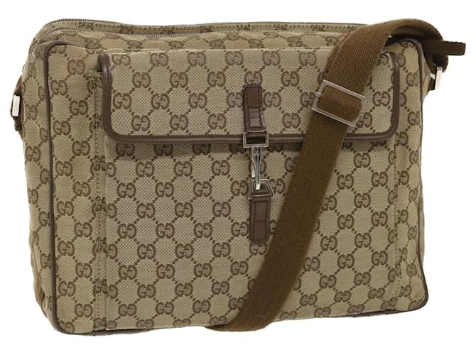 GUCCI GG Canvas Shoulder Bag Beige 90474 213532 Auth ac2380  ref.1106512