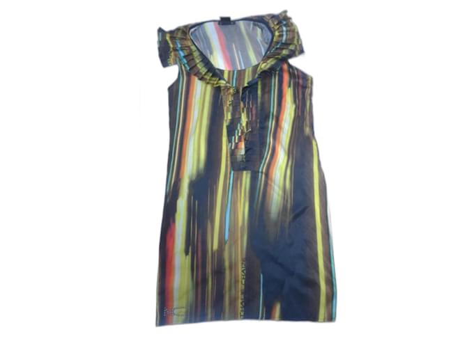 Autre Marque Ntahalie Chaize-Kleid 36 Seidenbaumwolle schwarz + Farben Mehrfarben  ref.1106610
