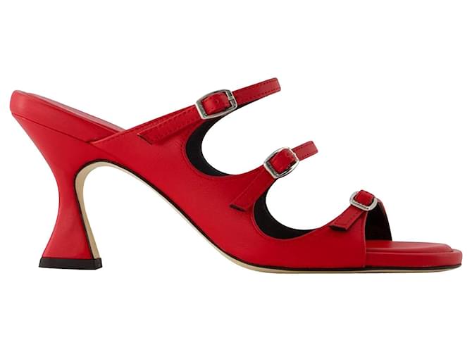 Kitty Sandals - Carel - Leather - Red  ref.1106916