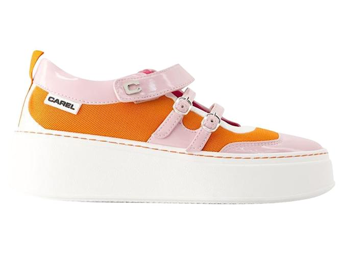 Sneakers Baskina - Carel - Pelle - Arancione/pink  ref.1106920
