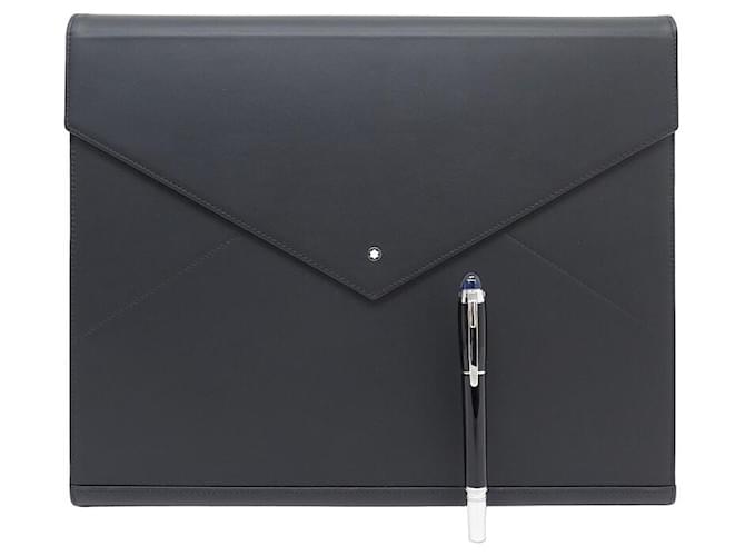 NEW MONTBLANC AUGMENTED PAPER BLOCK HOLDER COVER + A3 STARWALKER PEN Black Leather  ref.1106931