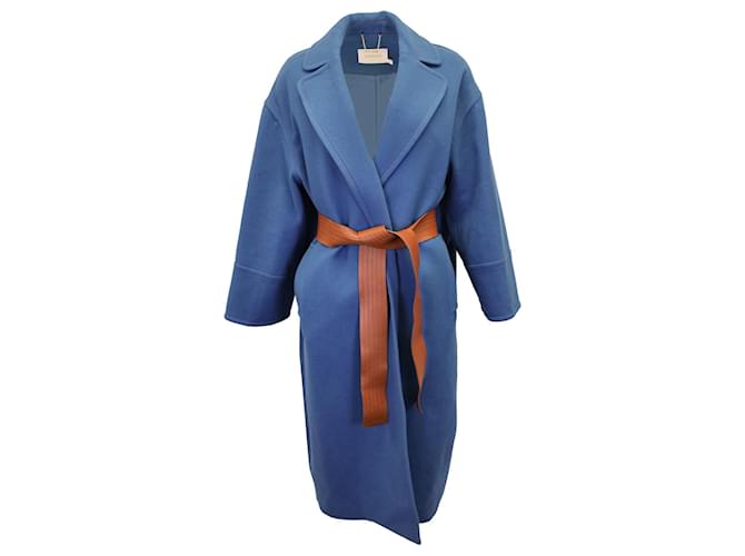 Zimmermann Ladybeetle Belted Felt Coat in Blue Wool  ref.1106945