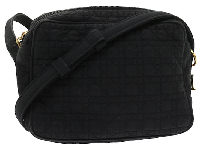 Christian Dior Lady Dior Canage Shoulder Bag Nylon Black Auth yk9056  ref.1107053