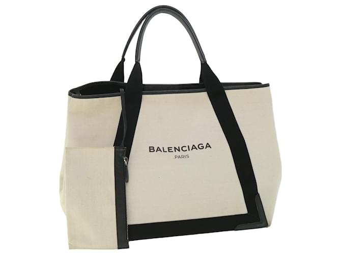 BALENCIAGA Tote Bag Canvas White Black 339936 Auth ep1955 Cloth  ref.1107054