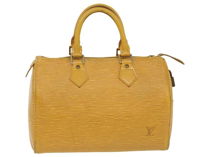 Louis Vuitton Epi Speedy 25 Bolsa de mão Tassili Yellow M43019 Autenticação de LV 56650 Couro  ref.1107090