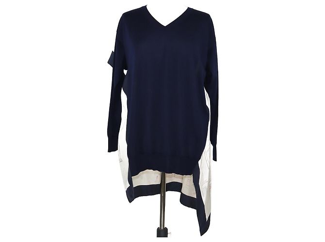 Céline Blue/White Map Printed Longsleeve Top