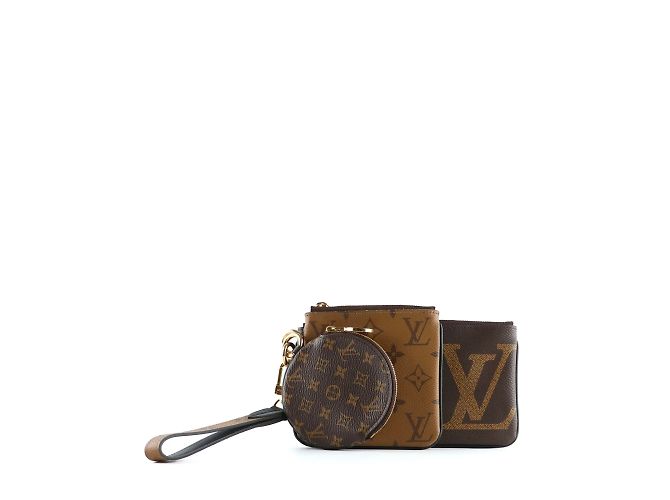 LOUIS VUITTON - Bolsa tripla em canvas monogramado Marrom