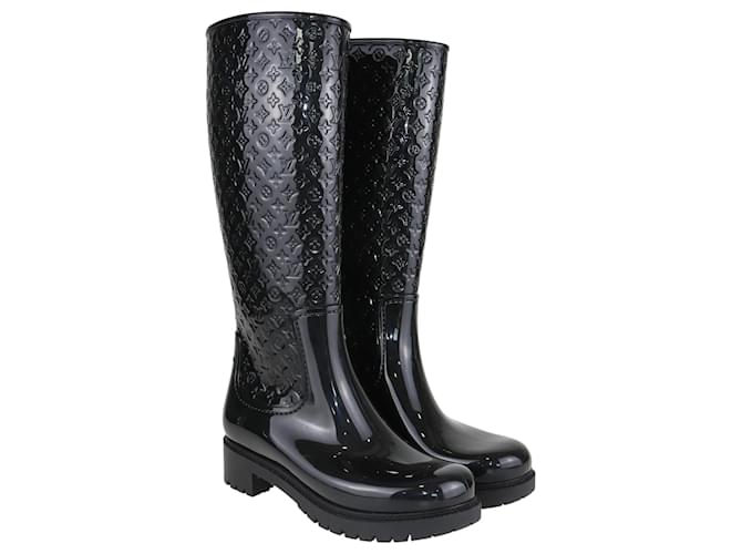 Louis Vuitton Black Splash Boots Rubber  ref.1107204
