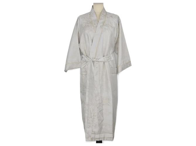 Christian Dior Grey Pocket Detail Belted Robe Silk  ref.1107217
