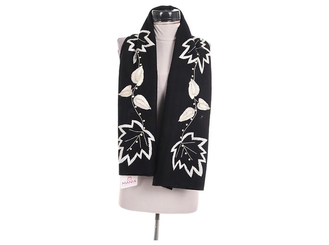 Day Birger & Mikkelsen Wool Scarf Black White Multicolore Multiple colors