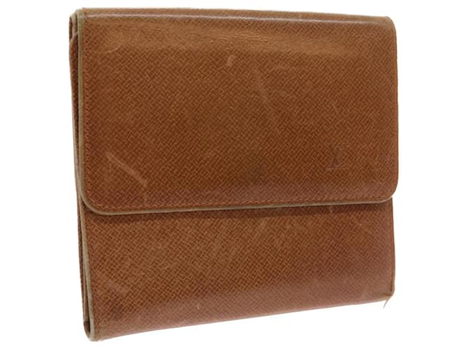 LOUIS VUITTON Bifold Wallet Leather Brown LV Auth 56641  ref.1107818