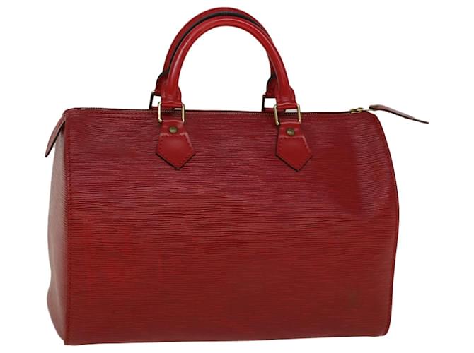 Louis Vuitton Epi Speedy 30 Bolsa de Mão Castelhano Vermelho M43007 Autenticação de LV 58168 Couro  ref.1107822