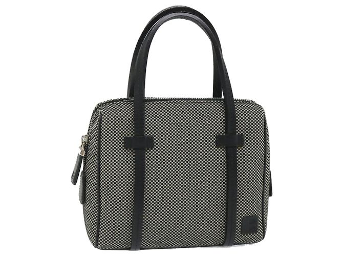 BALLY Handtasche Canvas Grau Auth ac2394 Braun