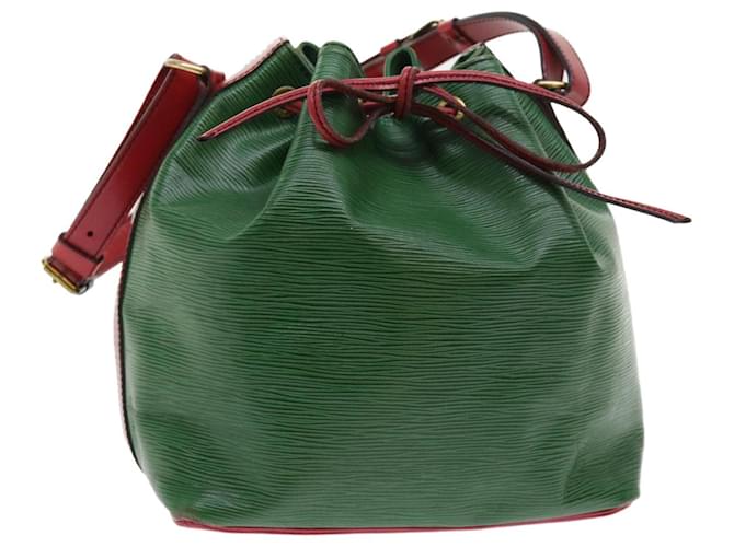 LOUIS VUITTON Epi Petit Noe Shoulder Bag Bicolor Green Red M44147 LV Auth 57173 Leather  ref.1107884