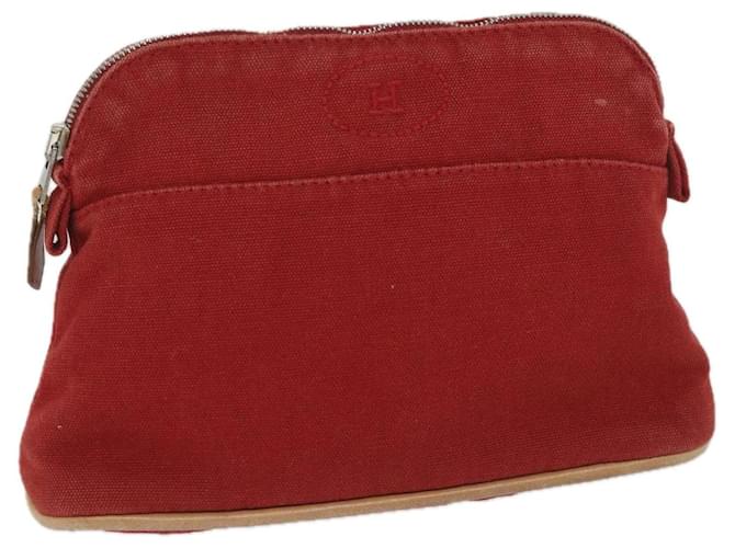 Hermès HERMES Bolide PM Pouch Canvas Red Auth ac2402 Cloth  ref.1107931