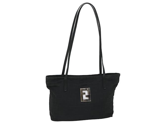 FENDI Zucca Canvas Shoulder Bag Black Auth 57278  ref.1107950