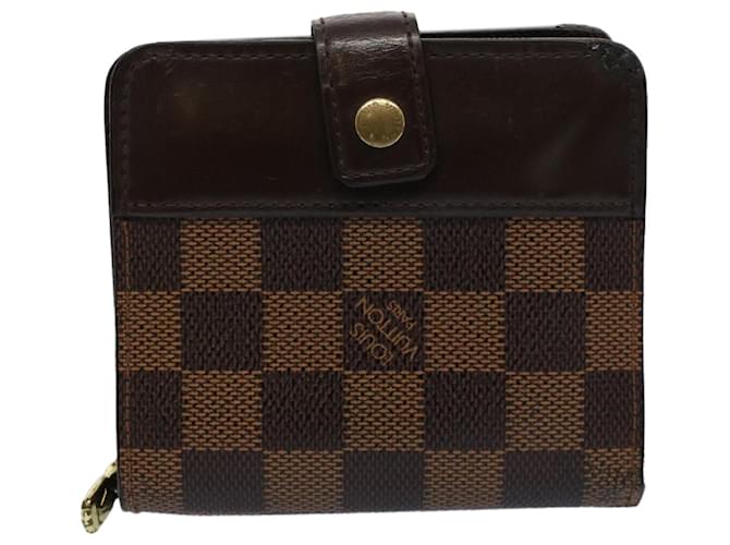 Louis Vuitton Compact zip Brown Cloth  ref.1107979