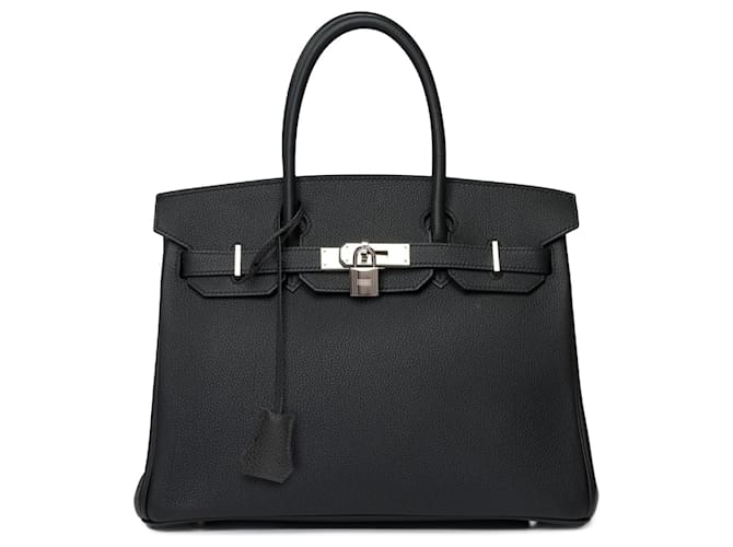 Hermès HERMES BIRKIN Tasche 30 aus schwarzem Leder - 101562  ref.1108113