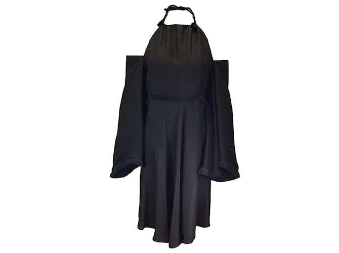 Autre Marque CALLAS Schwarzes Neckholder-Kleid aus schulterfreiem Cady von Ambra Synthetisch  ref.1108116