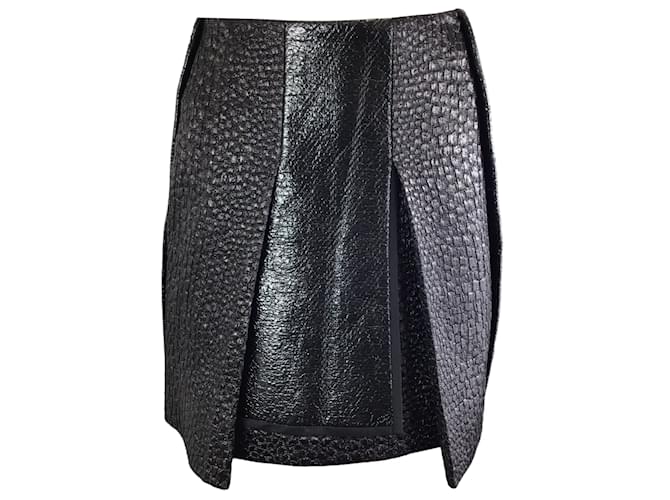 Ellery Black Mavericks Pleat Front Pebble Mini Skirt Synthetic  ref.1108127