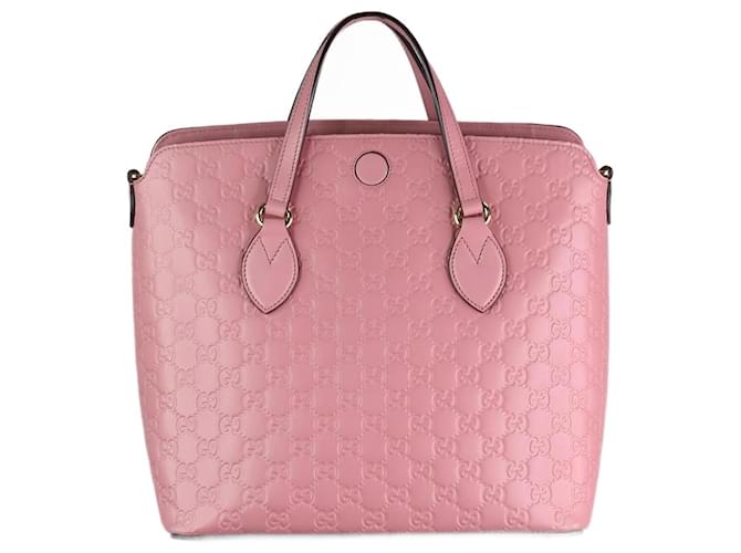 Gucci Grand sac bandoulière en cuir monogram rose  ref.1108171