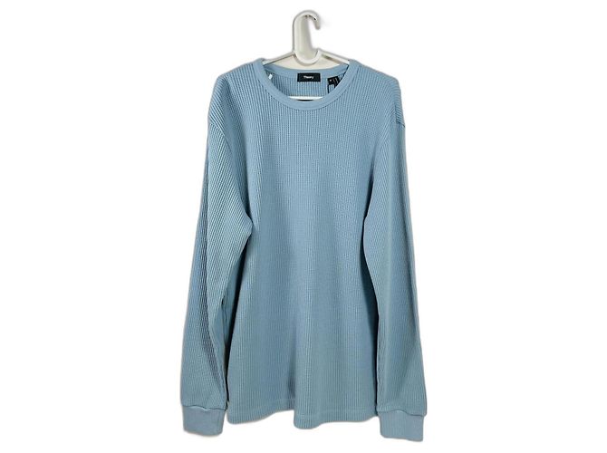 Theory Men's Organic Waffle Cotton Sweatshirt Blue Light blue