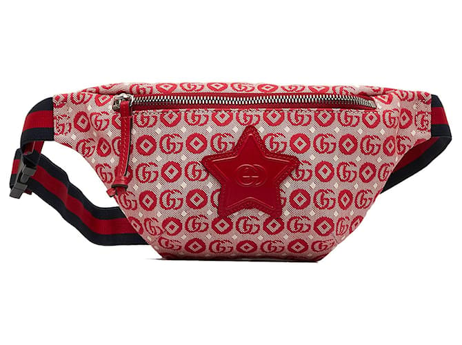 Gucci Rote Kinder-Gürteltasche aus GG Canvas mit Sternmuster Leinwand Tuch  ref.1108238
