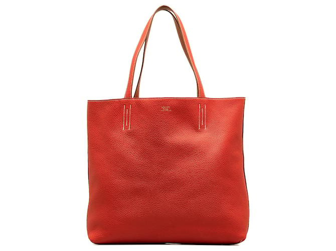 Hermès Hermes Red Clemence Double Sens 36 Leather Pony-style calfskin  ref.1108287