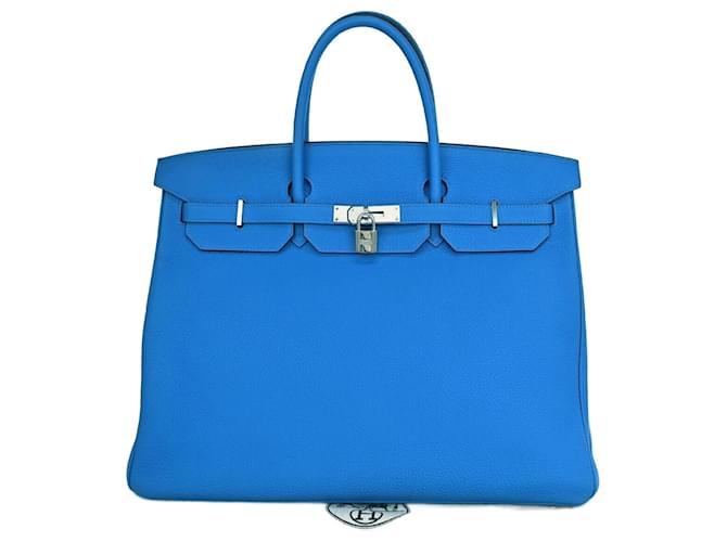 Hermès Birkin 40 Blue Leather  ref.1108309