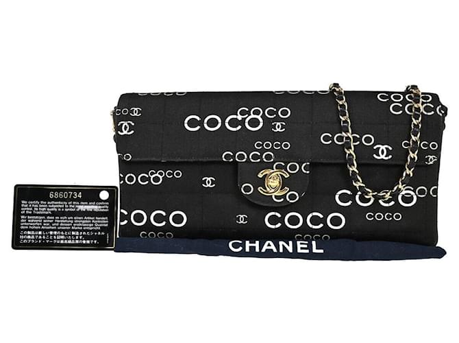 Timeless Chanel Chocolate bar Black Gold-plated  ref.1108350
