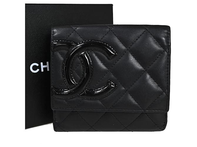 Chanel Cambon Cuir vernis Noir  ref.1108390
