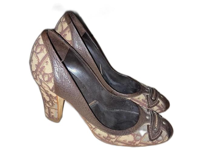 Dior Heels Brown Leather  ref.1108468