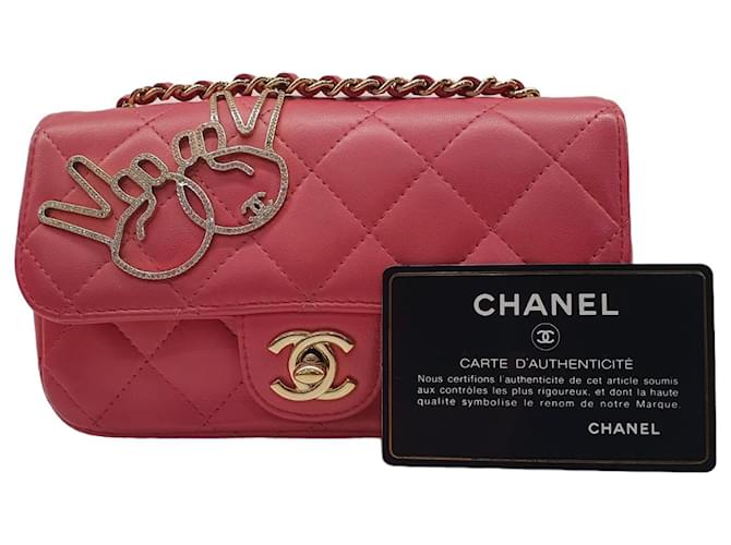 Chanel Bolsas Rosa Couro  ref.1108498
