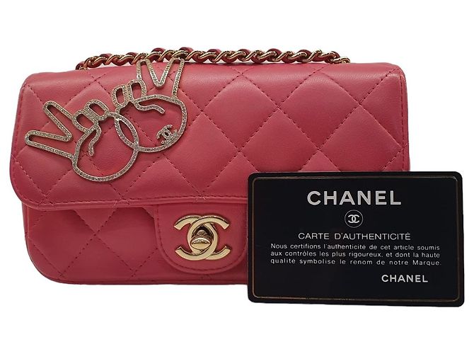Chanel Lucky Mini Flap Handtasche rosa Lammleder Pink