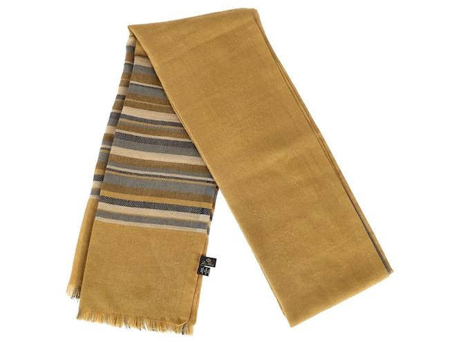 Sciarpa a Righe Loro Piana in Cashmere Beige Cachemire Lana ref