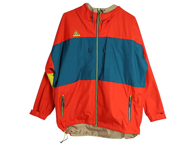 Nike x ACG Colour-Block Ripstop Hooded Jacket in Red Nylon  ref.1108534