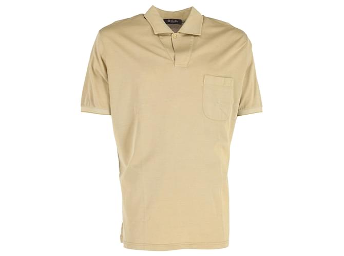 Loro Piana Chest Pocket Polo Shirt in Beige Cotton  ref.1108538