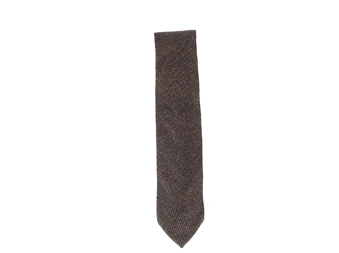 Cravate texturée Loro Piana en laine marron  ref.1108553