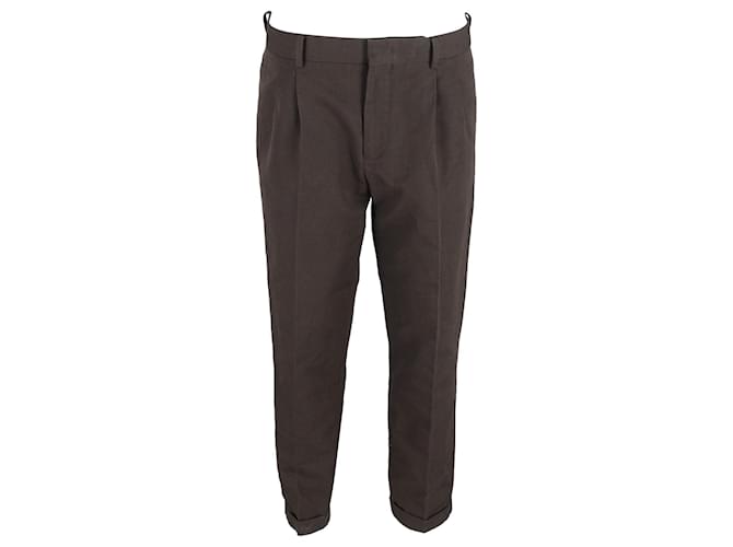Loro Piana Pleated Trousers in Brown Cotton  ref.1108561