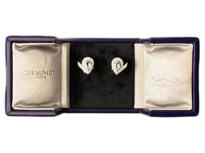 Splendidi nuovi orecchini Chaumet Josephine Aigrette in oro bianco, quadri Silver hardware  ref.1108720