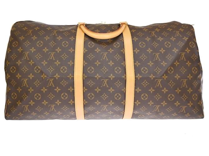 Louis Vuitton Keepall 60 Brown Cloth  ref.1108813