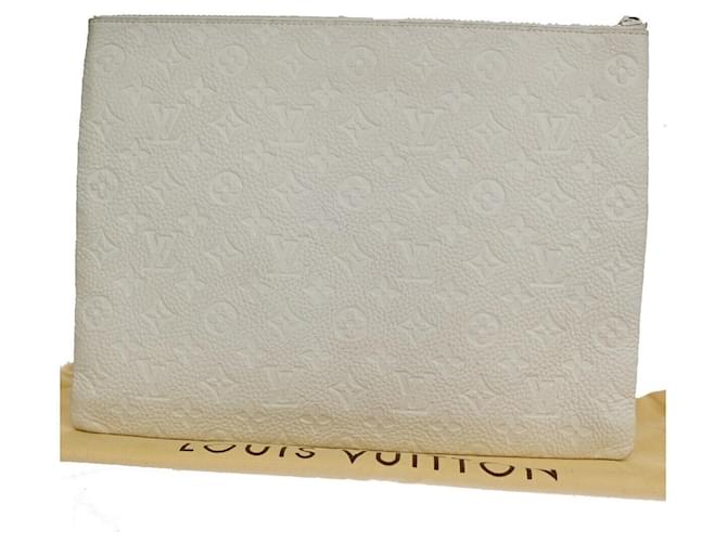 Louis Vuitton PochetteA4 Weiß Leinwand  ref.1108855