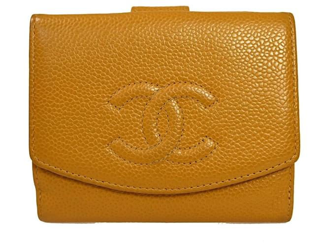 Chanel COCO Mark Yellow Leather  ref.1108856