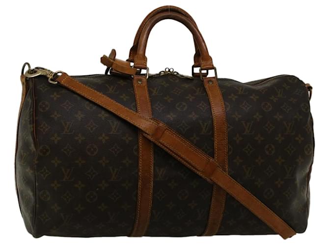 Louis Vuitton Monograma Keepall Bandouliere 50 Boston Bag M41416 Autenticação de LV 57710 Lona  ref.1108929