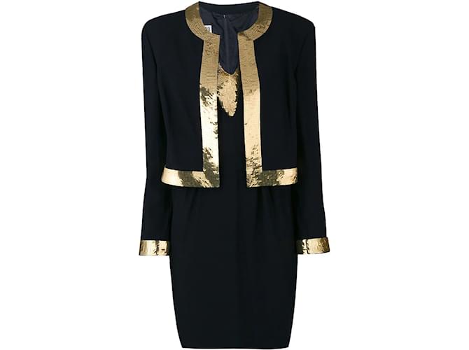 Moschino Black and Gold Suit Golden Sand  ref.1108940